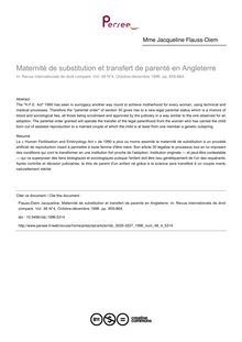 Maternité de substitution et transfert de parenté en Angleterre - article ; n°4 ; vol.48, pg 855-864