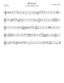 Partition ténor viole de gambe 2, octave aigu clef, Il terzo libro de madrigali a cinque voci nuovamente composto & dato en luce par Antonio Cifra