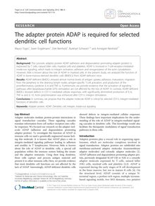 The adapter protein ADAP is required for selected dendritic cell functions