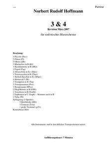 Partition complète, 3&4, für sinfonisches Blasorchester, Hoffmann, Norbert Rudolf