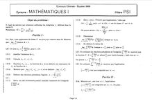 Mathématiques 1 2000 Classe Prepa PSI Concours Centrale-Supélec
