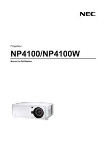 Notice Projecteur NEC  NP4100W