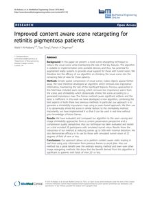 Improved content aware scene retargeting for retinitis pigmentosa patients