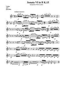 Partition violon (flûte) , partie, violon Sonata, Violin Sonata No.10