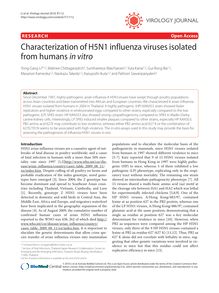 Characterization of H5N1 influenza viruses isolated from humans in vitro