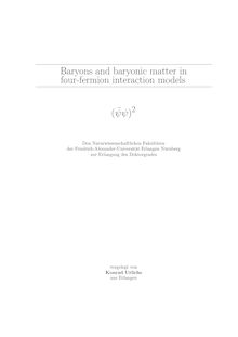 Baryons and baryonic matter in four-fermion interaction models [Elektronische Ressource] / vorgelegt von Konrad Urlichs