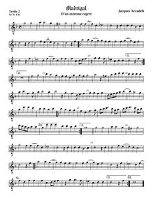 Partition viole de gambe aigue 2, octave aigu clef, 12 madrigaux