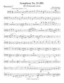 Partition basson 2, Symphony No.33, A major, Rondeau, Michel par Michel Rondeau