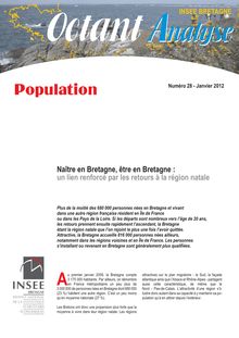 Naître en Bretagne, être en Bretagne : un lien renforcé par les retours à la région natale (Octant Analyse n° 28)