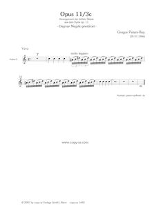 Partition violon 2, Opus 11/3c, Peters-Rey, Gregor