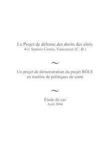 ÉTUDE DE CAS - Le Projet de défense des droits des aînés - PDF