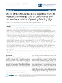 Effects of the standardized ileal digestible lysine to metabolizable energy ratio on performance and carcass characteristics of growing-finishing pigs