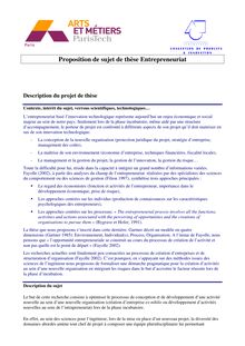 these entrepreneuriat.pdf - Proposition de sujet de thèse ...