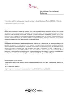 Histoire et fonction de la direction des Beaux-Arts (1870-1905) - article ; n°93 ; vol.26, pg 39-50