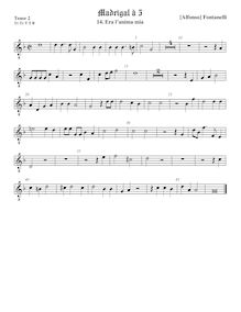 Partition ténor viole de gambe 3, octave aigu clef, Secondo Libro de Madrigali