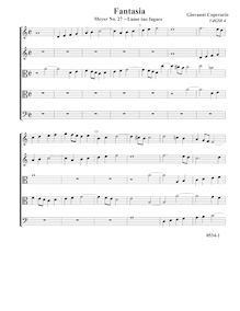 Partition complète (Tr Tr T T B), Fantasia pour 5 violes de gambe, RC 27