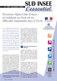 Provence-Alpes-Côte d Azur : un habitant sur huit est en difficulté importante face à l écrit
