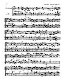 Partition Sonata No.9 en A major, 10 violon sonates, Vol.1, 10 Sonatas for Violin and Continuo