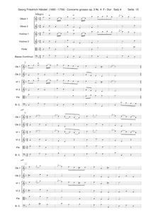 Partition I, Minuetto, Minuetto alternativo, Concerto Grosso en F major