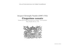 Cinquiéme sonate (A) pour flûte / Jacques Christophe Naudot (1726)