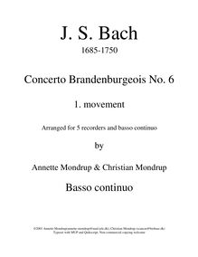 Partition Basso continuo, Brandenburg Concerto No.6, 6. Brandenburgisches Konzert