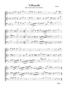 Partition [45.] Chi scrisse l armonia - partition complète, Villanelle pour 3 violes de gambe