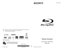 Notice Lecteur Blu-ray Disc Sony  BDP-S550
