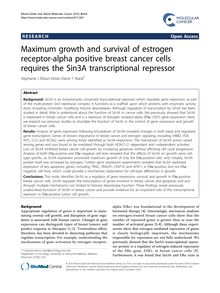 Maximum growth and survival of estrogen receptor-alpha positive breast cancer cells requires the Sin3A transcriptional repressor