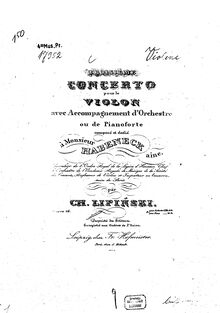 Partition de violon, violon Concerto No.3, E minor, Lipiński, Karol Józef