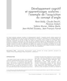 Développement cognitif et apprentissages scolaires : l’exemple de l’acquisition du concept d’angle - article ; n°1 ; vol.152, pg 49-61