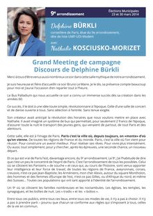 Grand Meeting de campagne - Discours de Delphine Bürkli