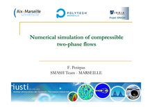 1Numerical simulation of compressible two phase flows