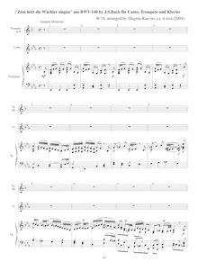 Partition complète, "Zion hört die Wächter singen" by J.S.Bach für Canto