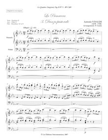 Partition , Danza pastorale (transposed), violon Concerto en E major, RV 269