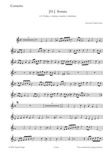 Partition Cornetto, Sonata à 4, Sonata à 4. Violino e violone, cornetto e trombone