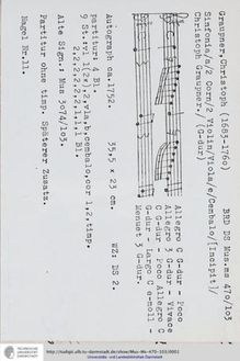 Partition complète et parties, Sinfonia en G major, GWV 595
