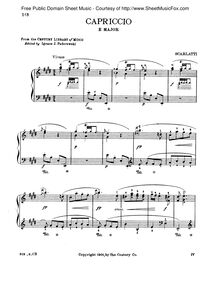Partition complète, Capriccio en E, Scarlatti, Domenico par Domenico Scarlatti