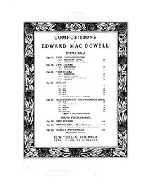 Partition complète, 3 poèmes, MacDowell, Edward