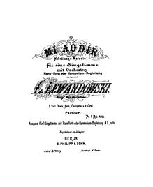 Partition complète, Mi Addir, Hebräische Melodie, A major, Lewandowski, Louis
