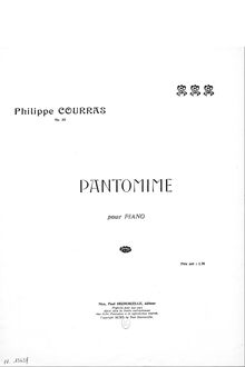 Partition complète, Pantomime, Op.32, Courras, Philippe