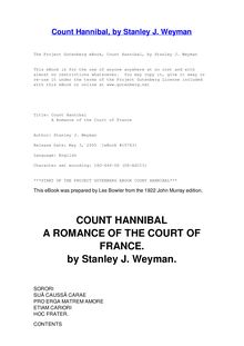 Count Hannibal - A Romance of the Court of France