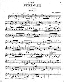 Partition de violon, 3 Morceaux, Rubinstein, Anton