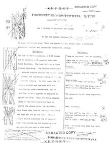 Rapport secret révélé par le Guardian concernant la bombe atomique qui aurait pu exploser aux USA le 23 janvier 1961 