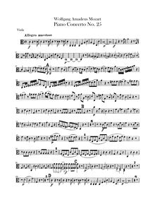 Partition altos, Piano Concerto No.25, C major, Mozart, Wolfgang Amadeus par Wolfgang Amadeus Mozart
