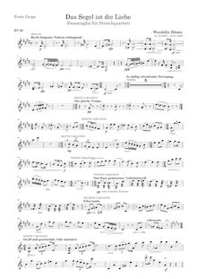 Partition violon 1 , partie, Passacaglia, Das Segel ist die Liebe