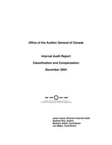 Office of the Auditor General of Canada—Internal Audit Report