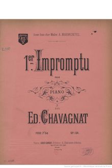 Partition complète, 1er Impromptu pour piano, A♭ major, Chavagnat, Edouard