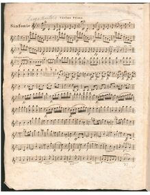 Partition violon I, Symphony No.6 en B-flat major, B♭ major, Sterkel, Johann Franz Xaver