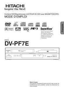 Notice Enregistreur vidéo numérique Hitachi  DV-PF7E