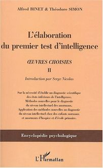 L élaboration du premier test d intelligence (1904-1905)